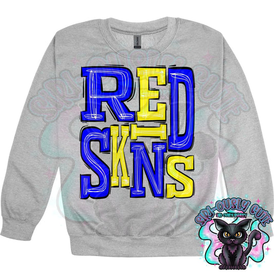 Sporty Redskins - Royal Yellow Mascot