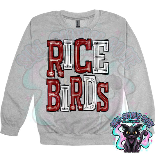 Sporty Rice Birds - Maroon White Mascot