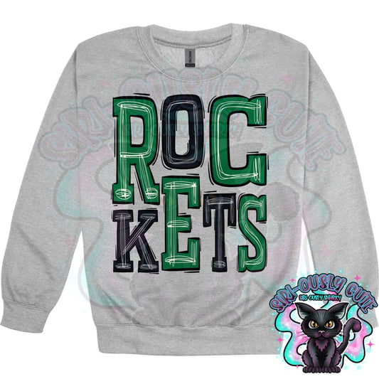 Sporty Rockets - Kelly Green Black Mascot
