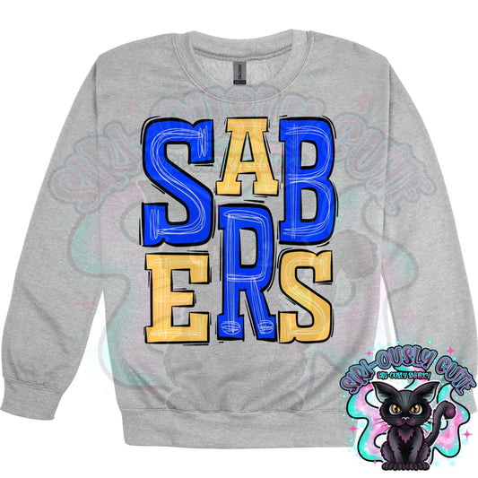 Sporty Sabers - Royal Blue Royal Blue Yellow Mascot