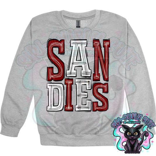 Sporty Sandies - Maroon White Mascot