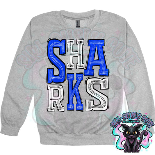 Sporty Sharks - Blue White Mascot