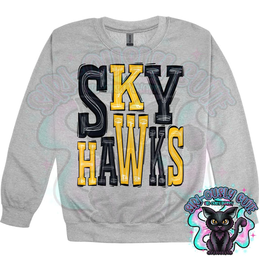 Sporty Skyhawks - Black Yellow Gold Mascot