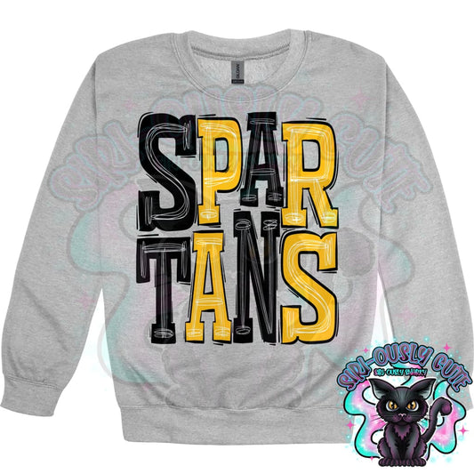 Sporty Spartans - Black Yellow Gold Mascot