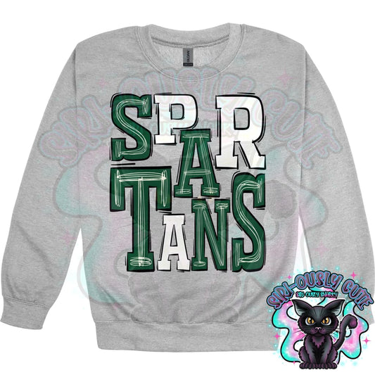 Sporty Spartans - Green White Mascot