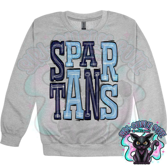 Sporty Spartans - Navy Carolina Blue Mascot
