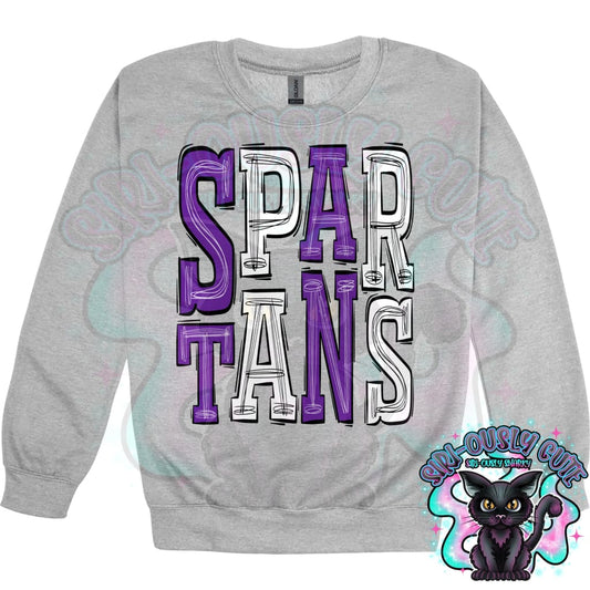 Sporty Spartans - Purple White Mascot