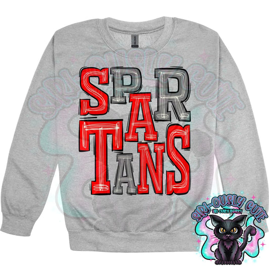Sporty Spartans - Red Gray Mascot