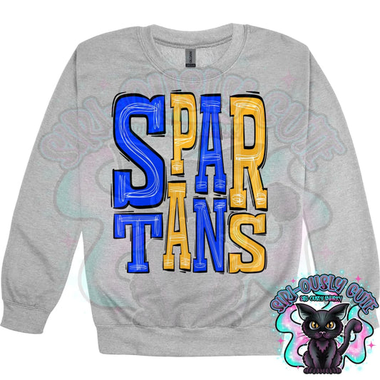 Sporty Spartans - Royal Blue Athletic Gold Mascot