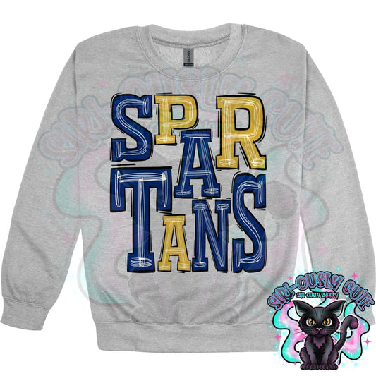 Sporty Spartans - Royal Blue Gold Mascot