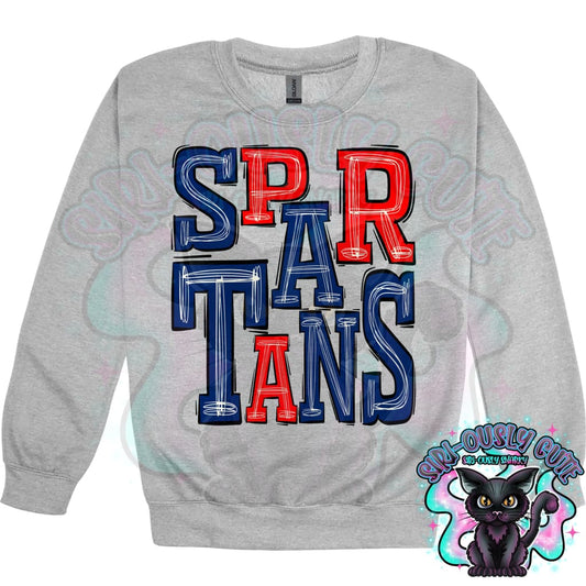 Sporty Spartans - Royal Blue Red Mascot
