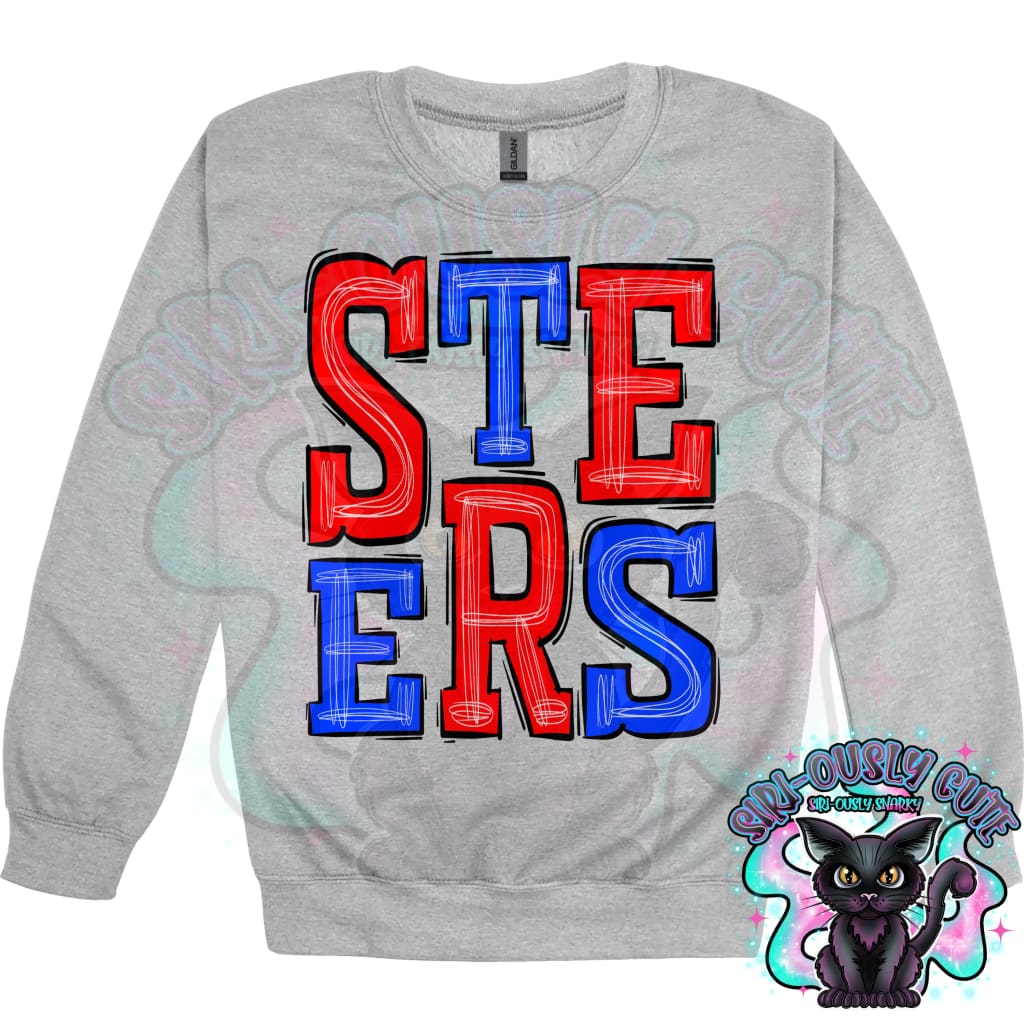 Sporty Steers - Red Royal Blue Mascot