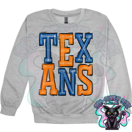 Sporty Texans - Royal Blue Orange Mascot