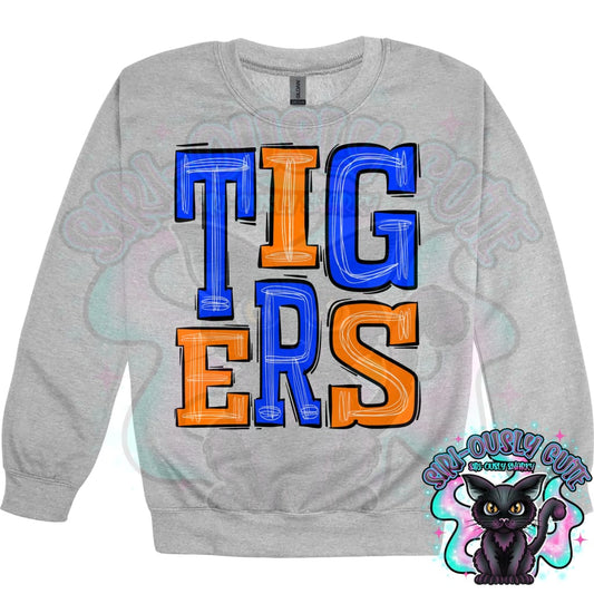 Sporty Tiger - Royal Blue Orange Mascot