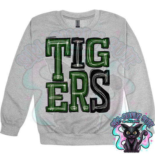 Sporty Tigers - Black Dark Green Mascot