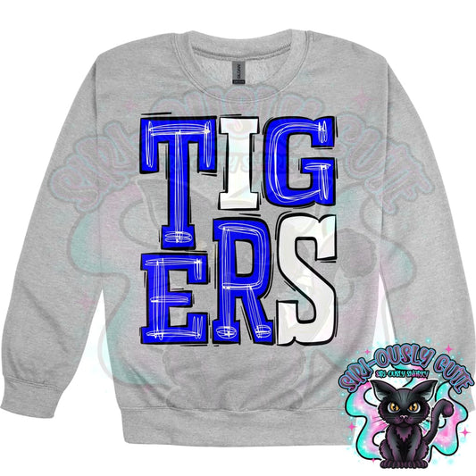 Sporty Tigers - Blue White Mascot