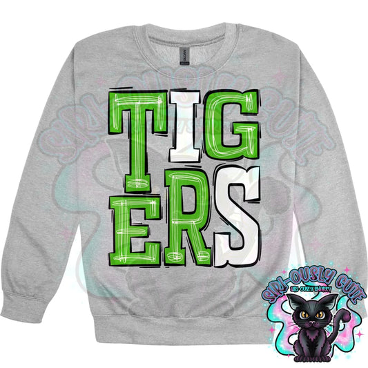 Sporty Tigers - Green White Mascot
