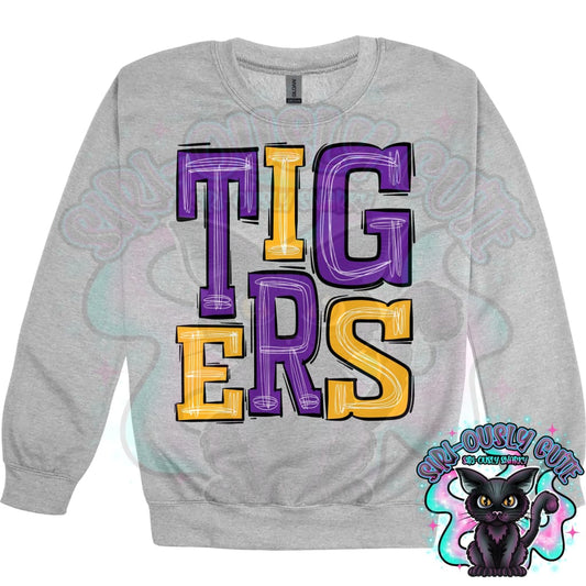 Sporty Tigers - Purple Athletic Gold Mascot