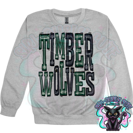 Sporty Timberwolves - Forest Green Black Mascot