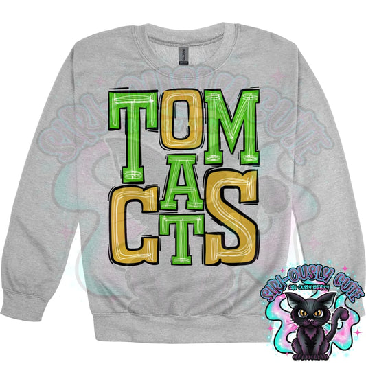 Sporty Tomcats - Kelly Green Gold Mascot