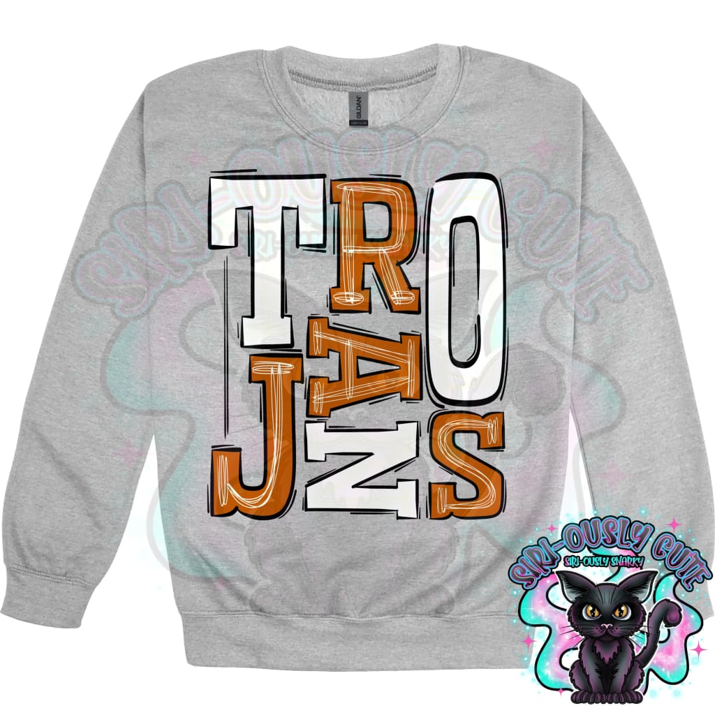 Sporty Trojans - Burnt Orange White Mascot