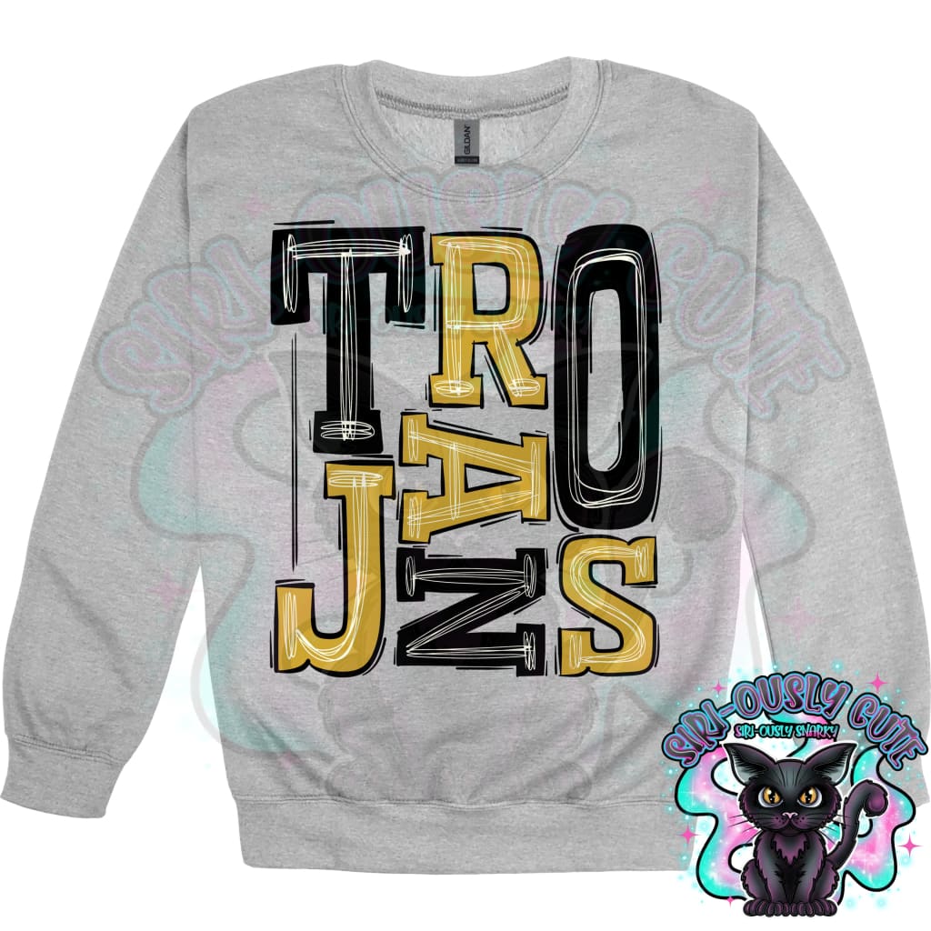 Sporty Trojans - Gold Black Mascot
