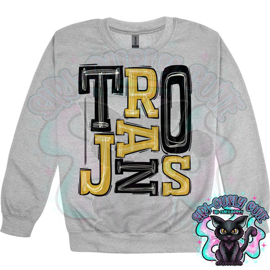 Sporty Trojans - Gold Black Mascot
