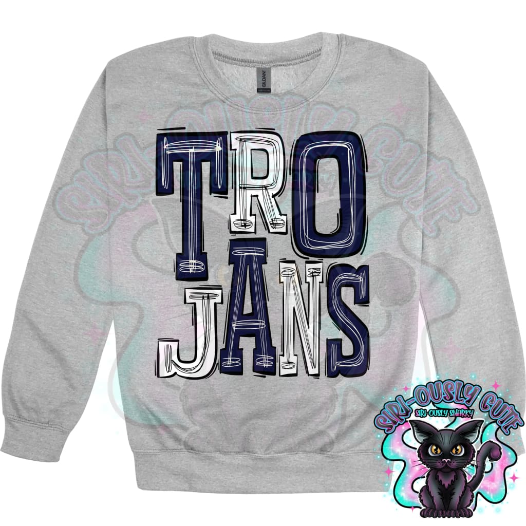 Sporty Trojans - Navy White Mascot