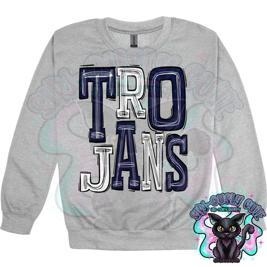 Sporty Trojans - Navy White Mascot