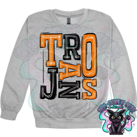 Sporty Trojans - Orange Black Mascot