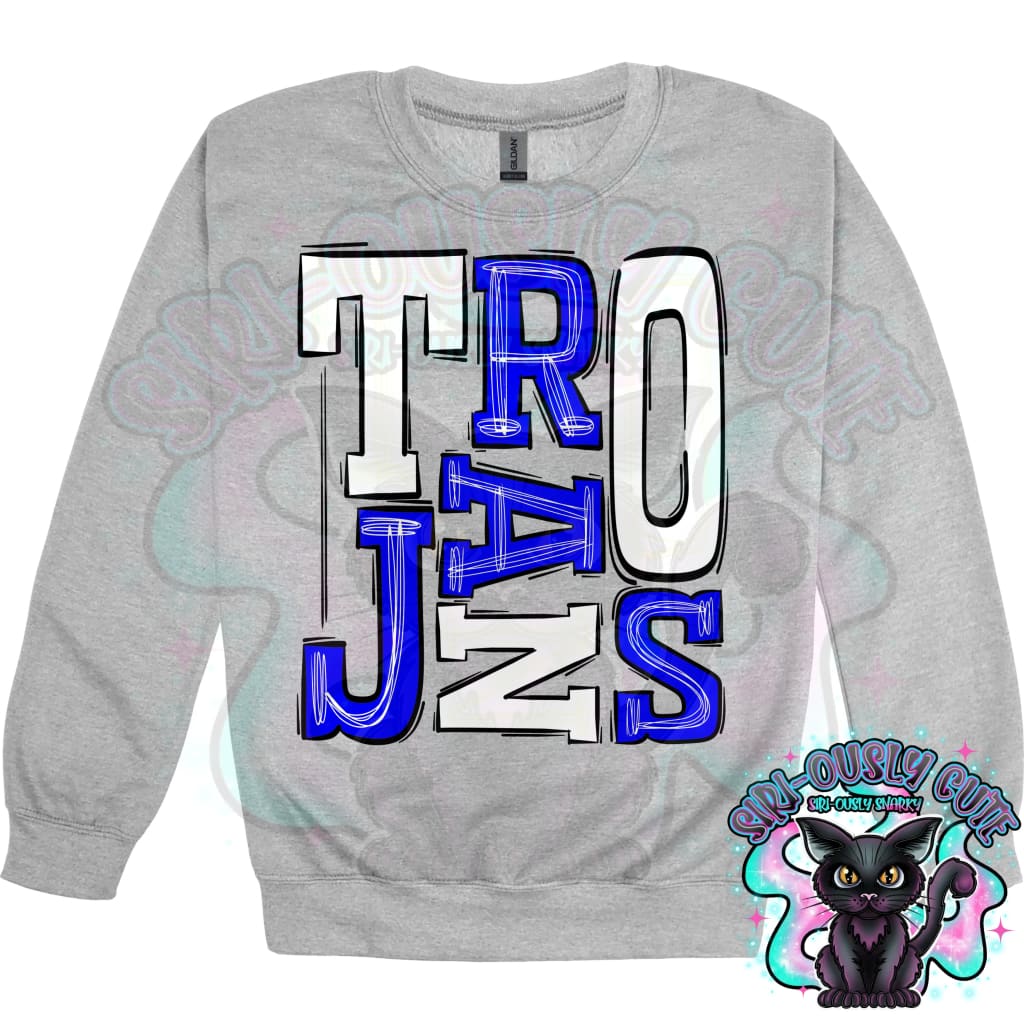 Sporty Trojans - Royal White Mascot