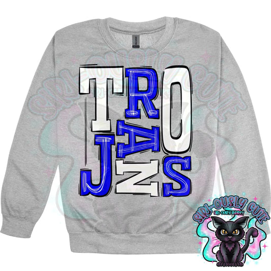 Sporty Trojans - Royal White Mascot