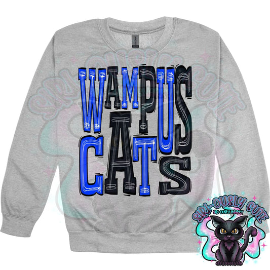 Sporty Wampus Cats - Royal Blue Black Mascot