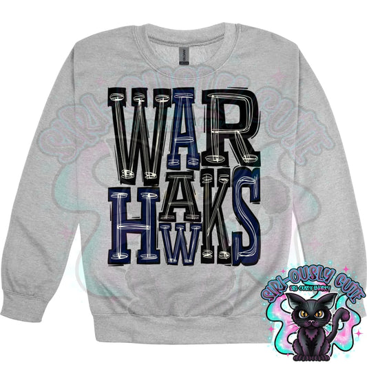 Sporty Warhawks - Navy Black Mascot