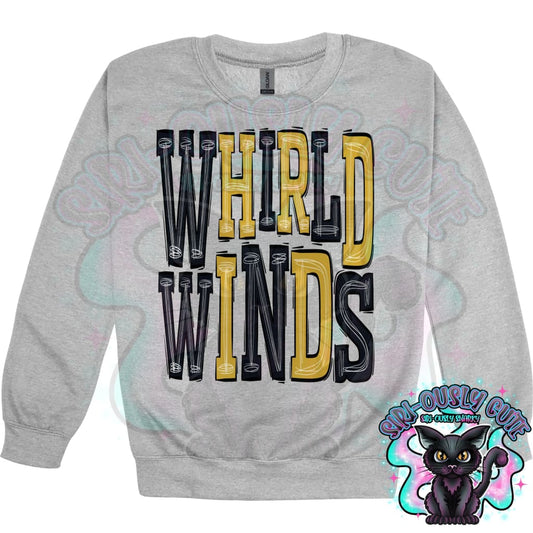 Sporty Whirldwinds - Black Old Gold Mascot