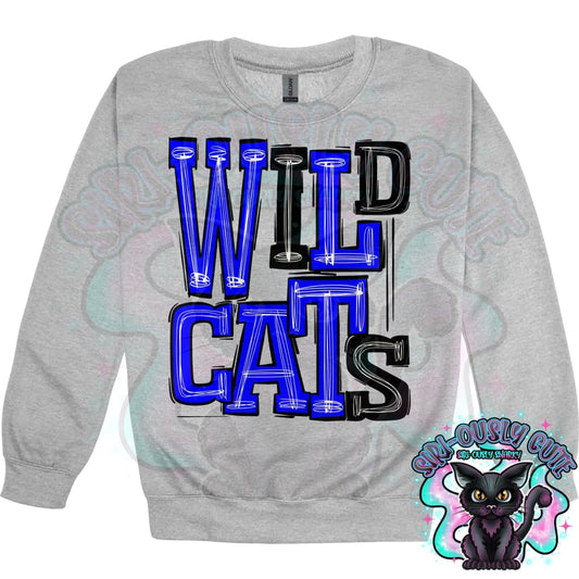 Sporty Wildcats - Black Blue Mascot