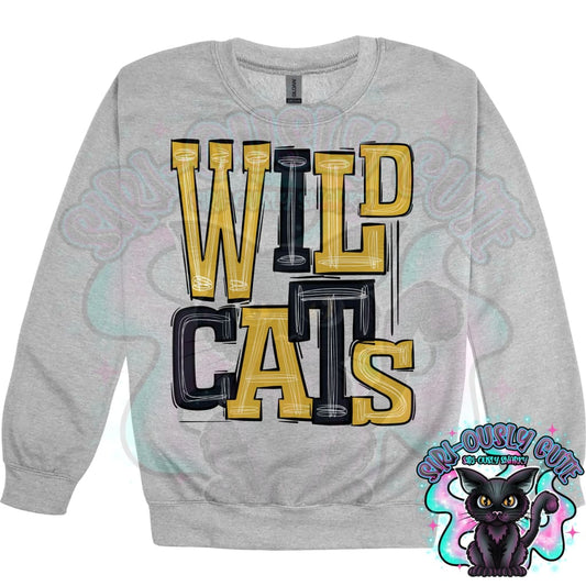 Sporty Wildcats - Black Gold Mascot