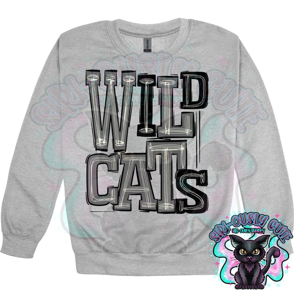 Sporty Wildcats - Black Silver Gray Mascot