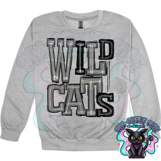 Sporty Wildcats - Black Silver Gray Mascot