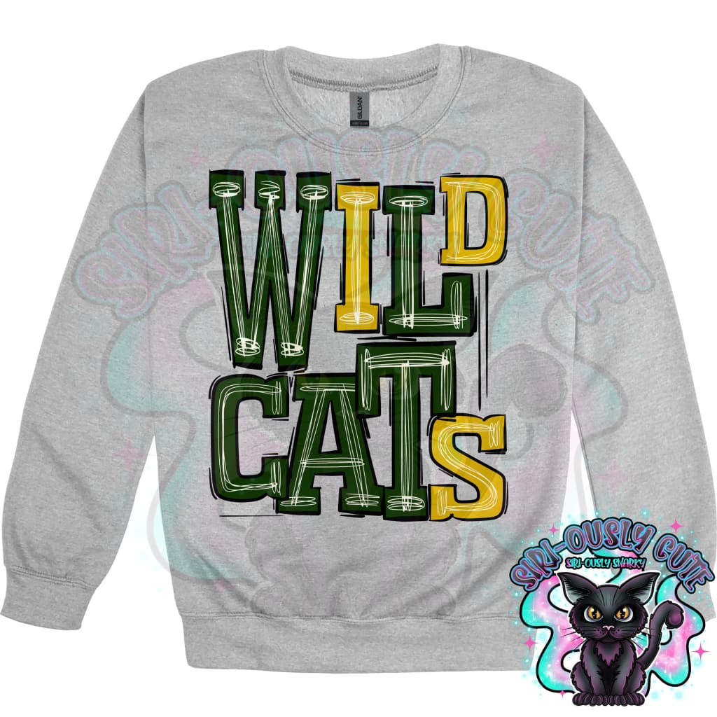 Sporty Wildcats - Green Yellow Mascot