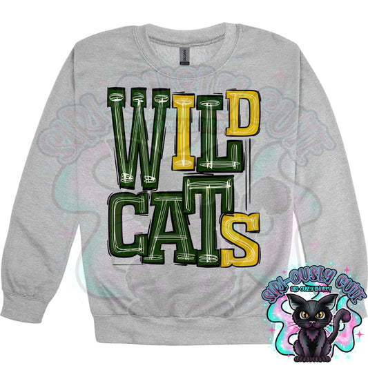 Sporty Wildcats - Green Yellow Mascot