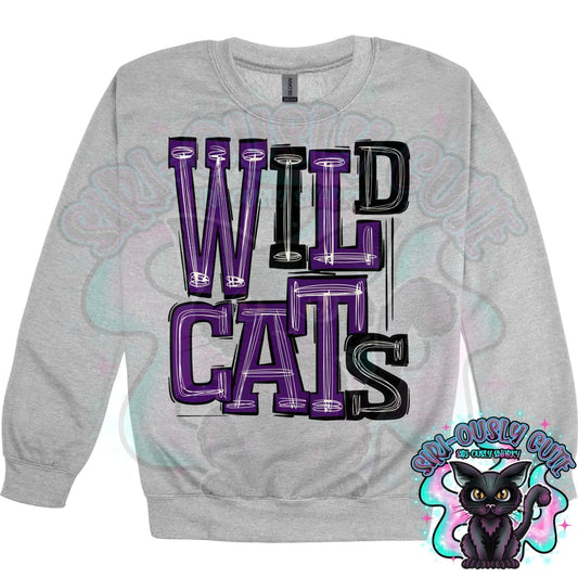 Sporty Wildcats - Purple Black Mascot