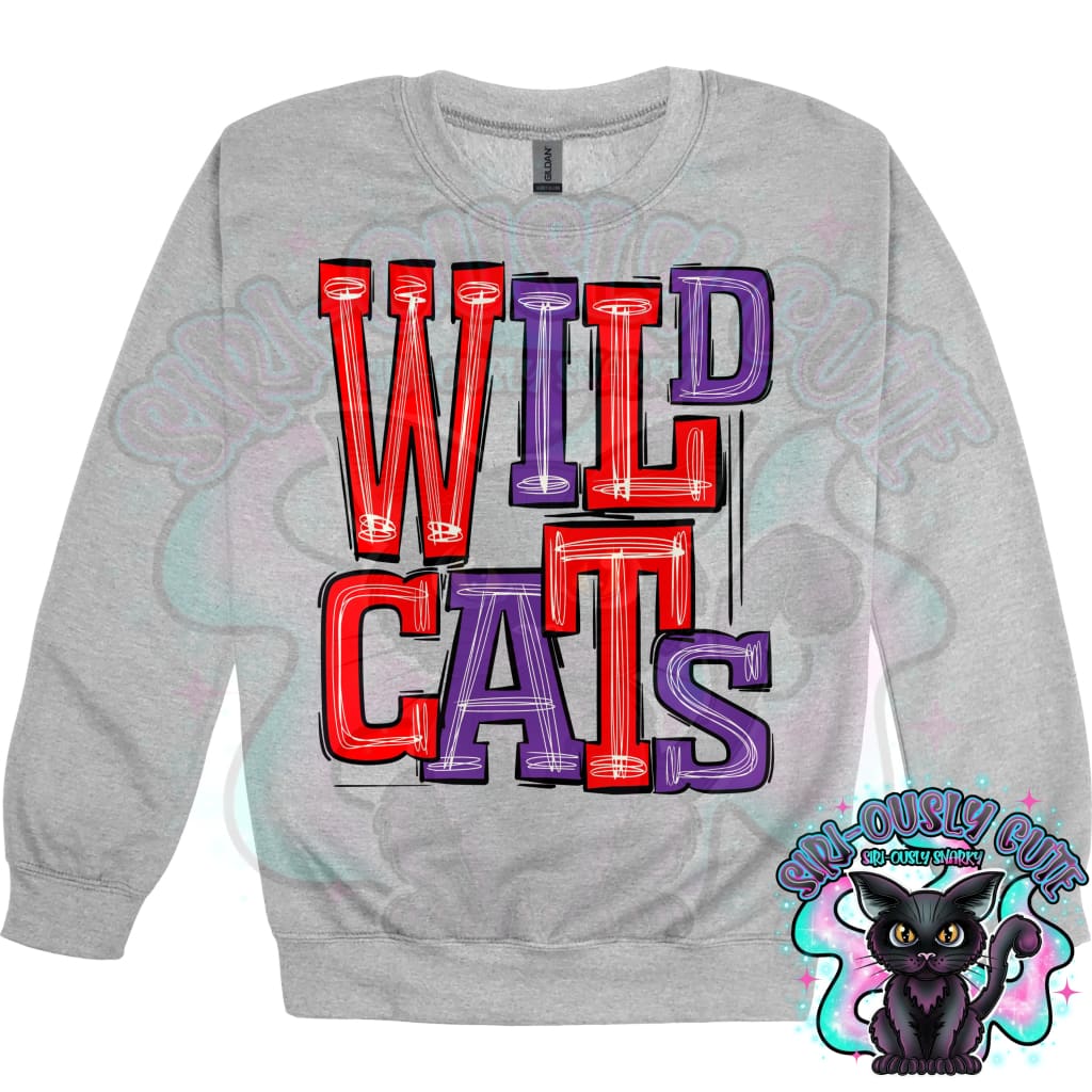 Sporty Wildcats - Purple Red Mascot