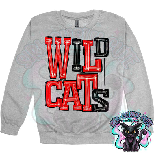 Sporty Wildcats - Red Black Mascot
