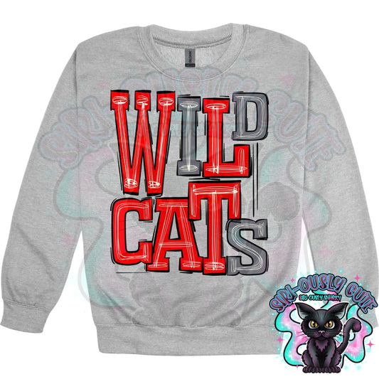 Sporty Wildcats - Red Silver Mascot