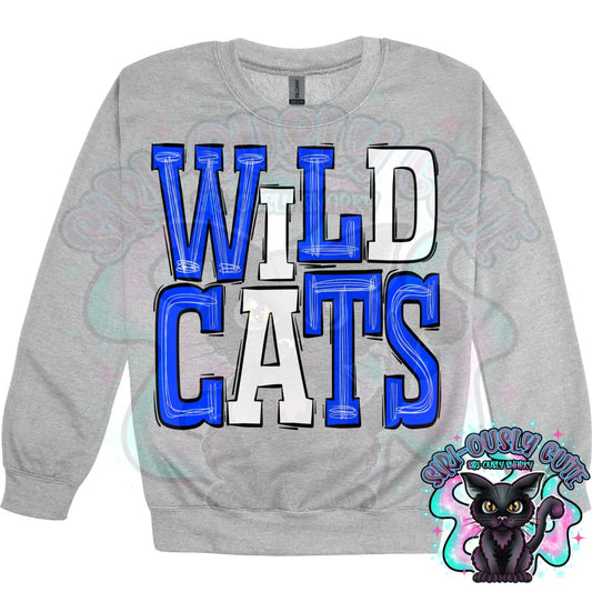 Sporty Wildcats - Royal White Mascot