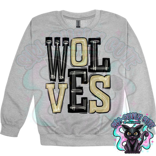 Sporty Wolves - Black Vegas Gold Mascot