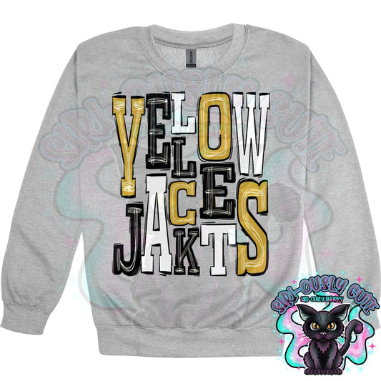 Sporty Yellowjackets - Gold Black White Mascot