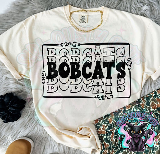 Stacked Mascot With Frame Bobcats Mascot
