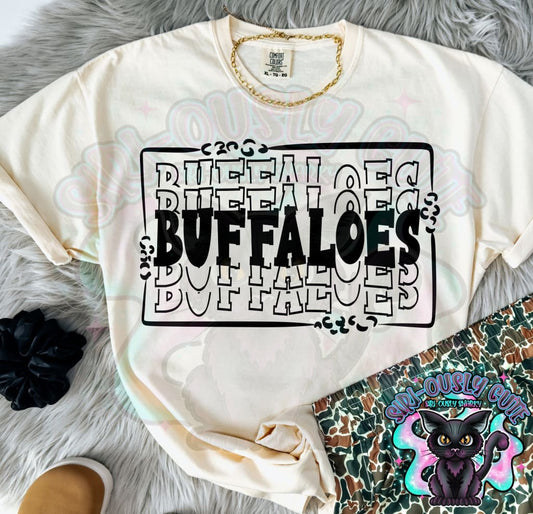 Stacked Mascot With Frame Buffaloes Mascot